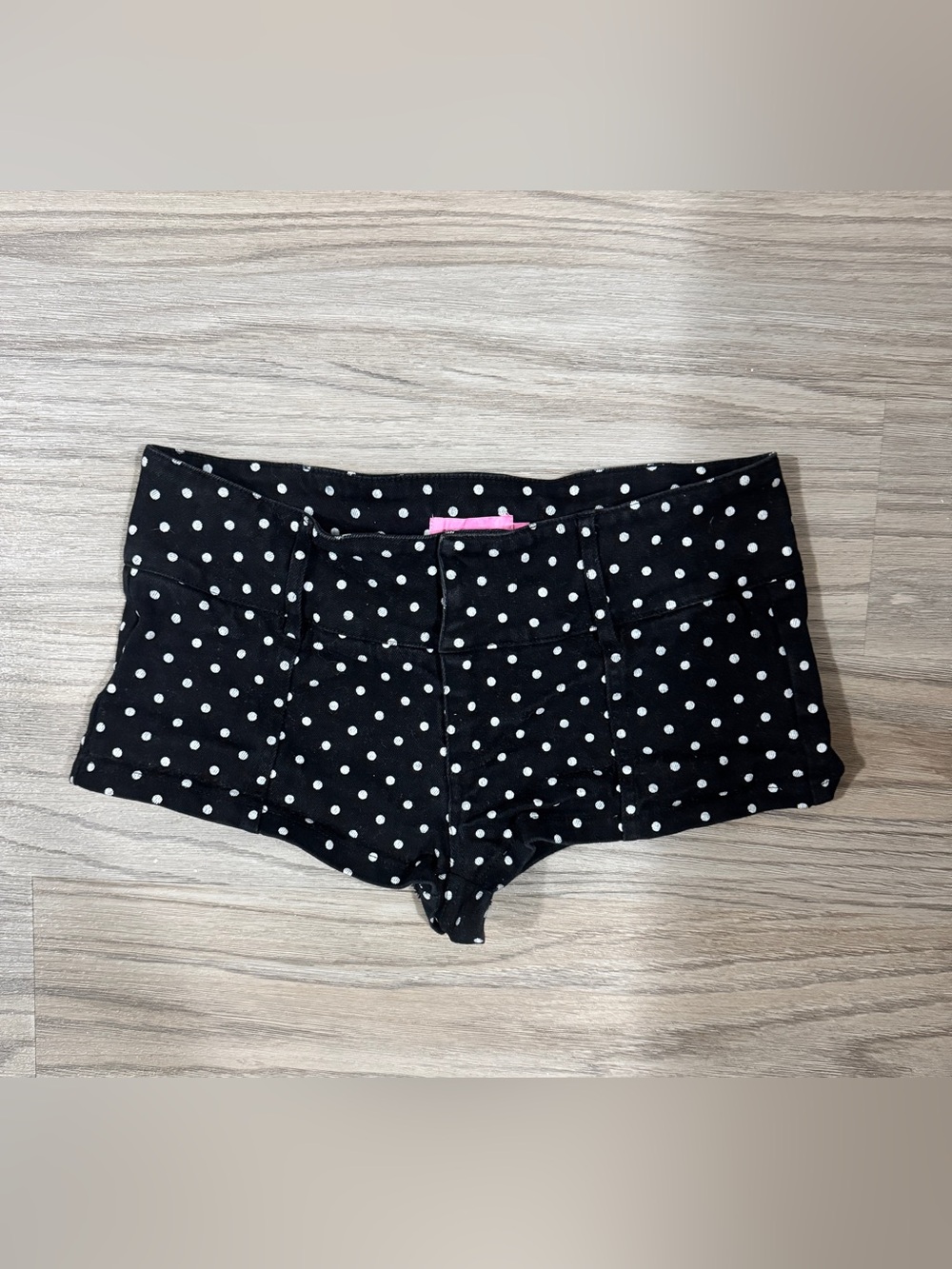 Edikted Black Polka Dot Micro Shorts Women’s Denim Coquette Preppy Cute S